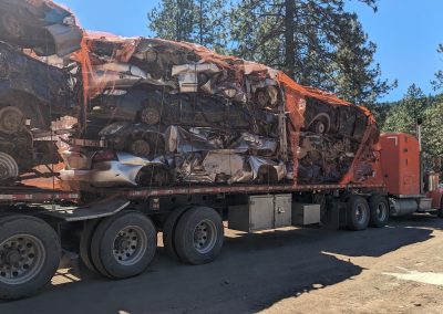 Dead or Alive Auto Recycling Ltd | SemiTrailer taking away crushed cars3 closeup